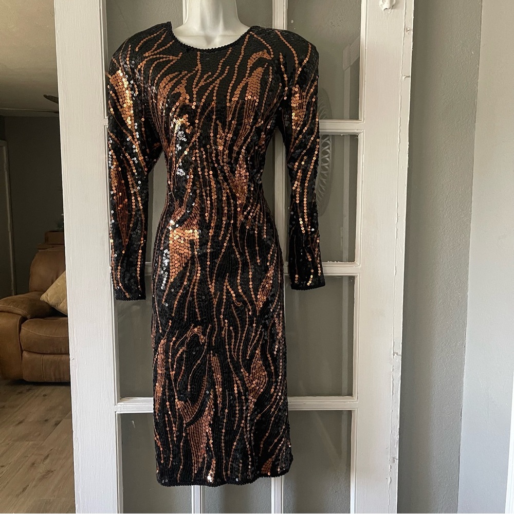 Oleg Cassini Vintage‎ Beaded Dress - Picture 2 of 10